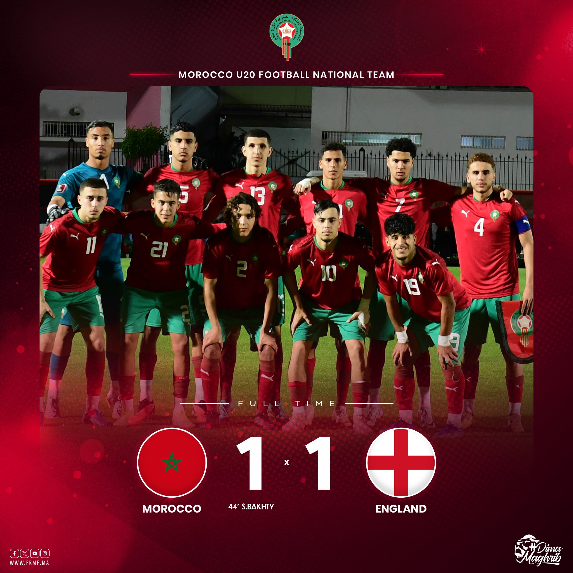 Les U20 Marocains et Anglais dos à dos ! The Moroccan and…